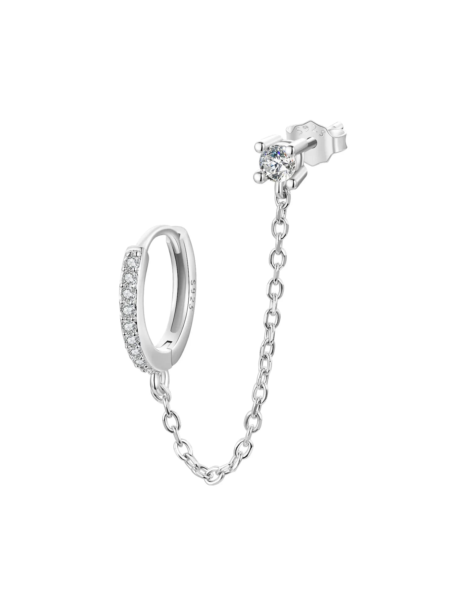 Double Circle Hoop Earrings Long Chain Earrings