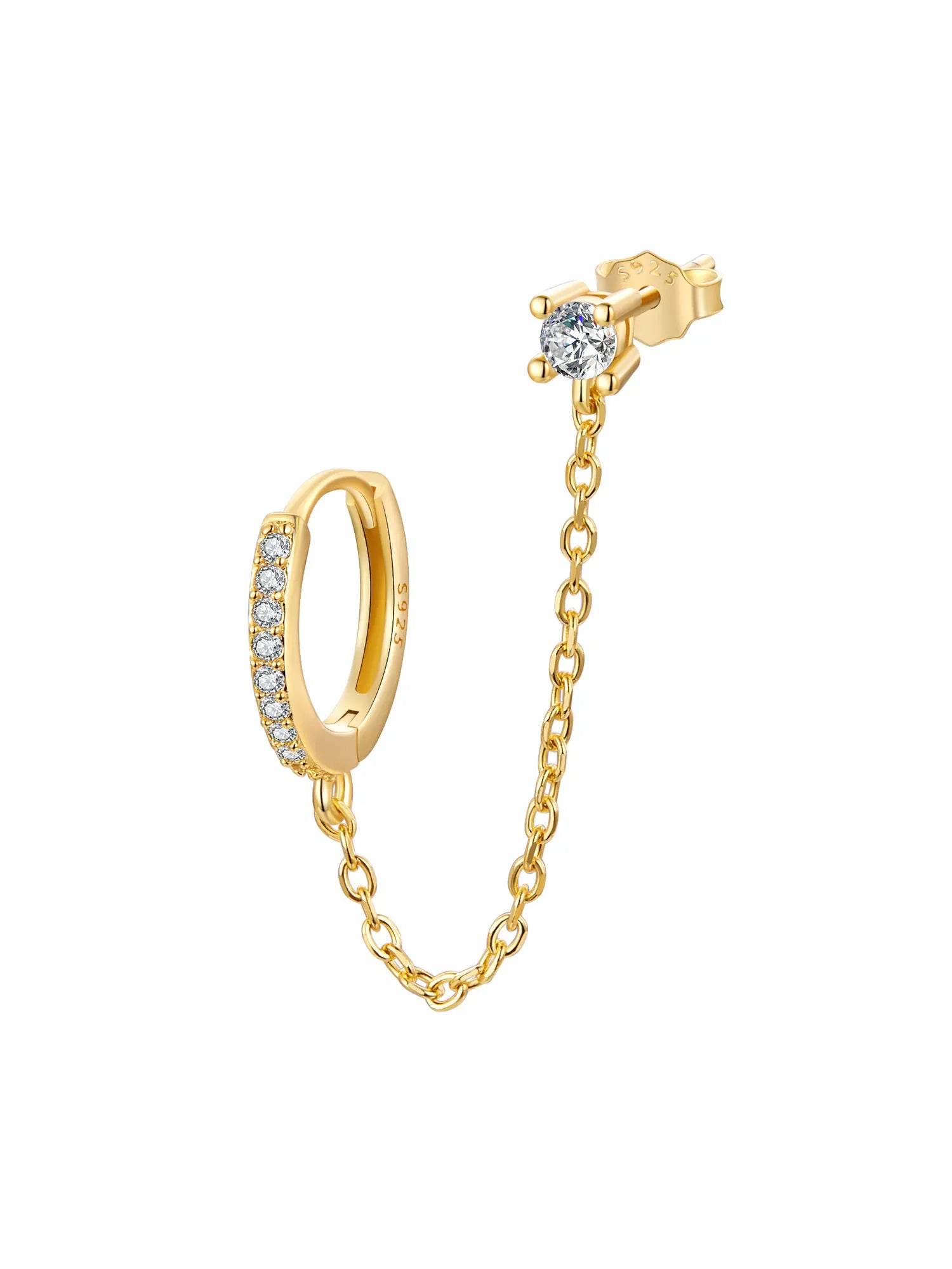 Double Circle Hoop Earrings Long Chain Earrings
